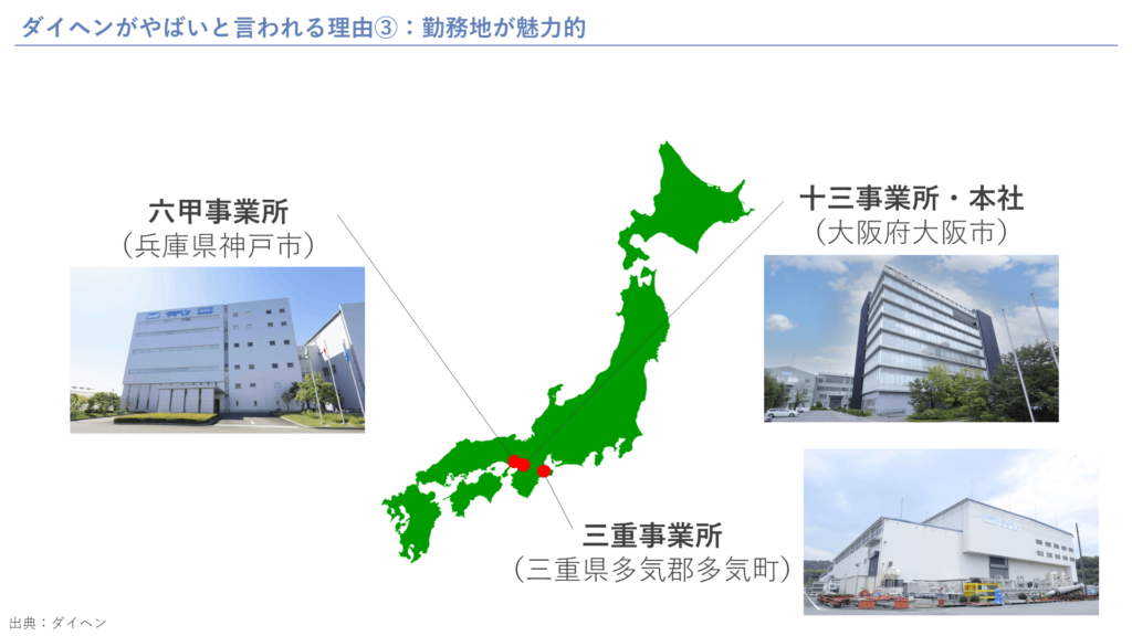 ダイヘンがやばいと言われる理由③：勤務地が魅力的