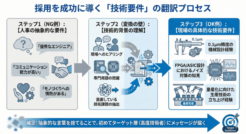 採用を成功に導く「技術要件」の翻訳プロセス