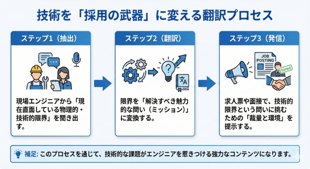 技術を「採用の武器」に変える翻訳プロセス