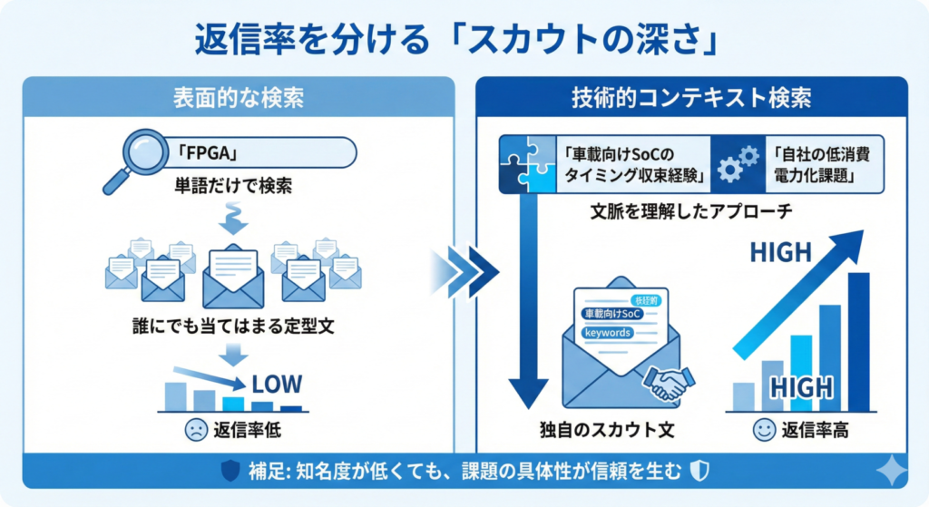 返信率を分ける「スカウトの深さ」